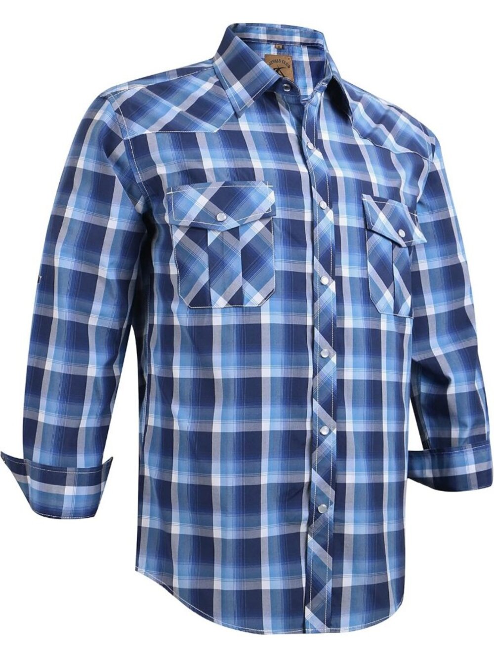Men's Western Pearl Snap Button-Up Casual Cowboy Shirt | Long Sleeve, 2 Pockets